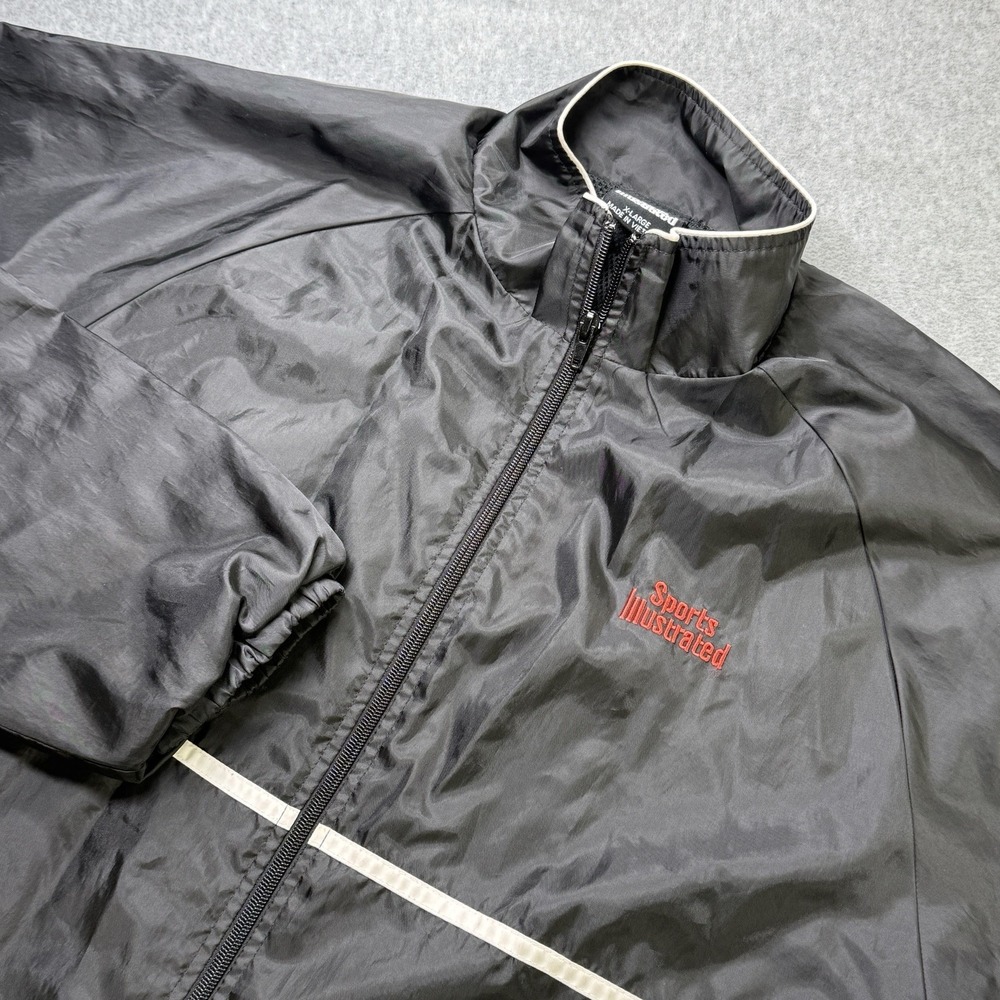 VTG 90s Sports Illustrated Windbreaker / Jacket Full Zip Men's XL Black.